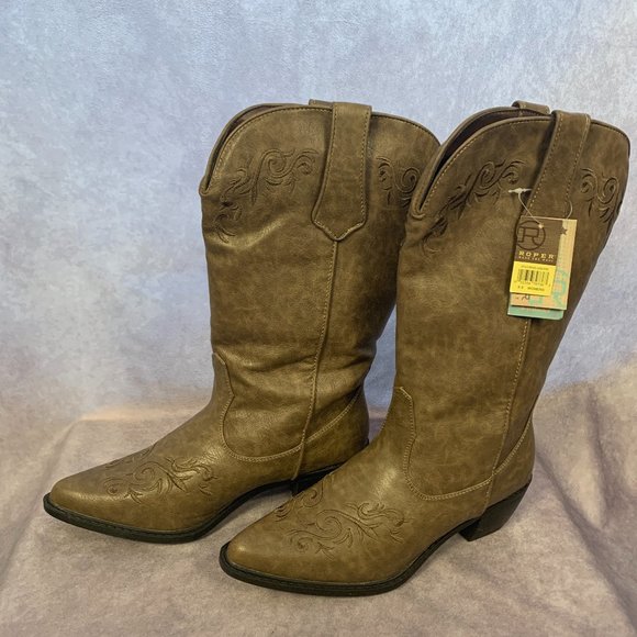 Roper Shoes - ROPER Womens Brooklyn Scrolls & Vines Mid-Calf Cowgirl Boots